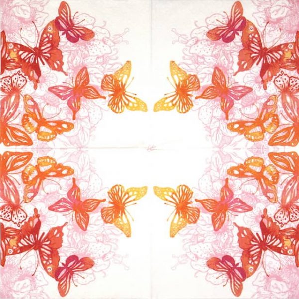 Paper Napkin - Amazing Butterflies red