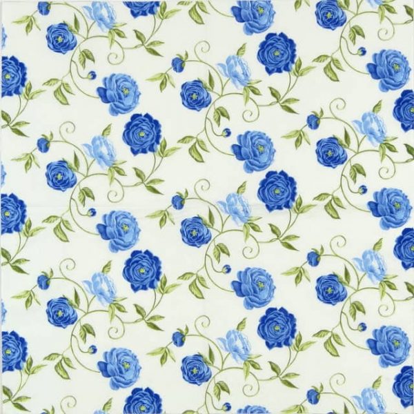 Paper Napkin Seamless pattern of blue blossoms