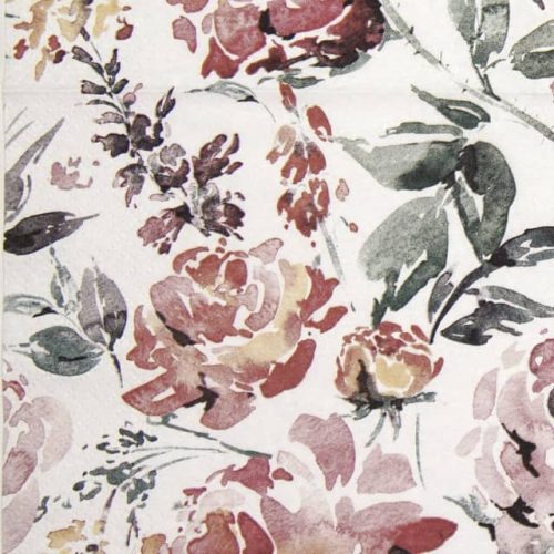 Paper Napkin - Fleurs Lumineuses burgundy