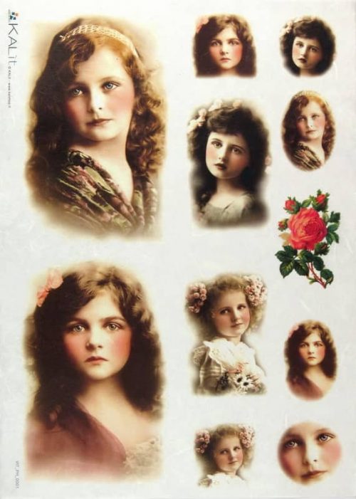 Rice Paper - Old Pictures Girls (22 x 32cm)