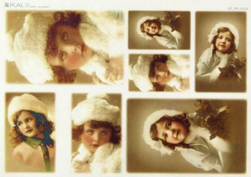 Rice Paper - Old Pictures Girls in Winter (22 x 32cm)