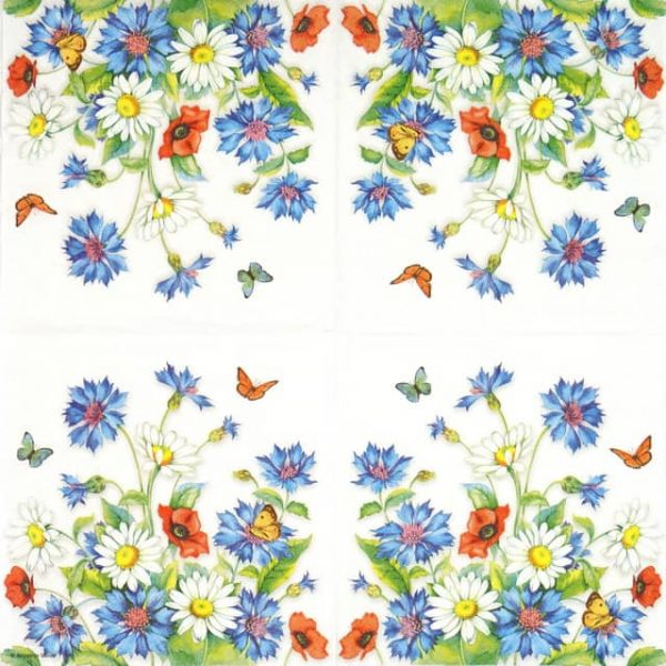 Single Decoupage Napkin - Cornflower