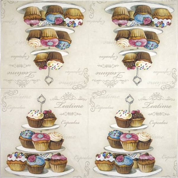 Paper Napkin - Cupcakes on etagere