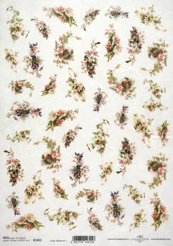 Rice Paper - Mixed flowers - Napkin Shop