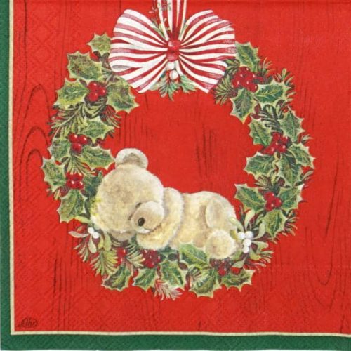 Paper Napkin - Weary Bear Red