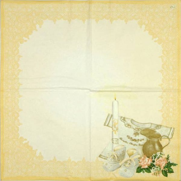 Paper Napkin - Christening Cream