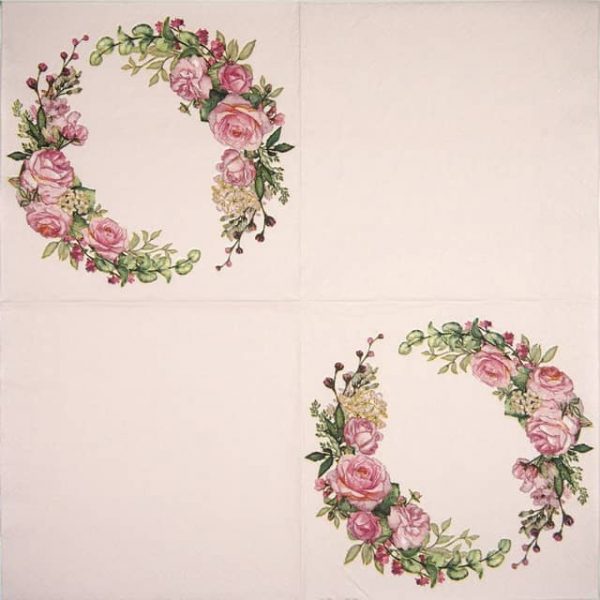 Paper Napkin - Wedding watercolour wreath