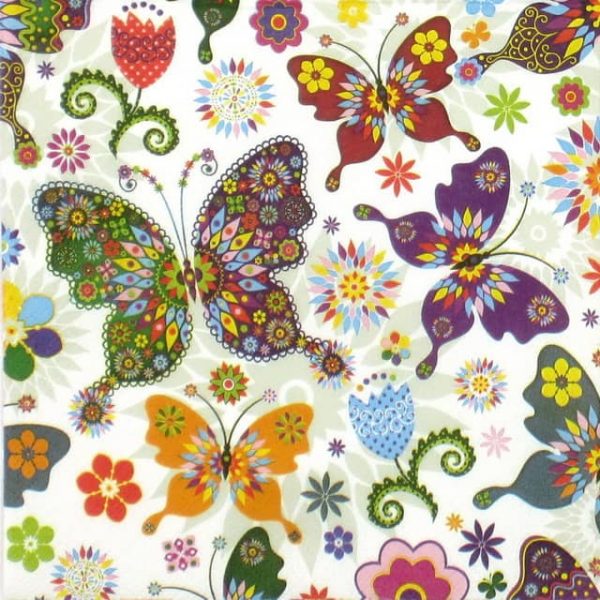 Lunch Napkins (20) - Colorful Butterfly