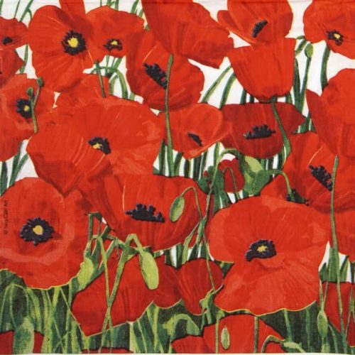 Paper Napkin - Two Can Art: Red Poppies