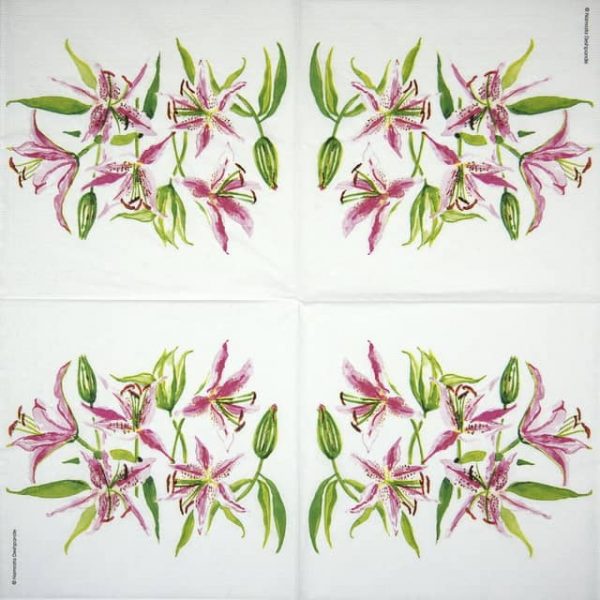 Paper Napkin - Namrata Deshpande: Strgazer Lilies