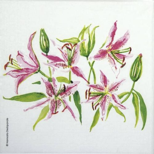 Paper Napkin - Namrata Deshpande: Strgazer Lilies