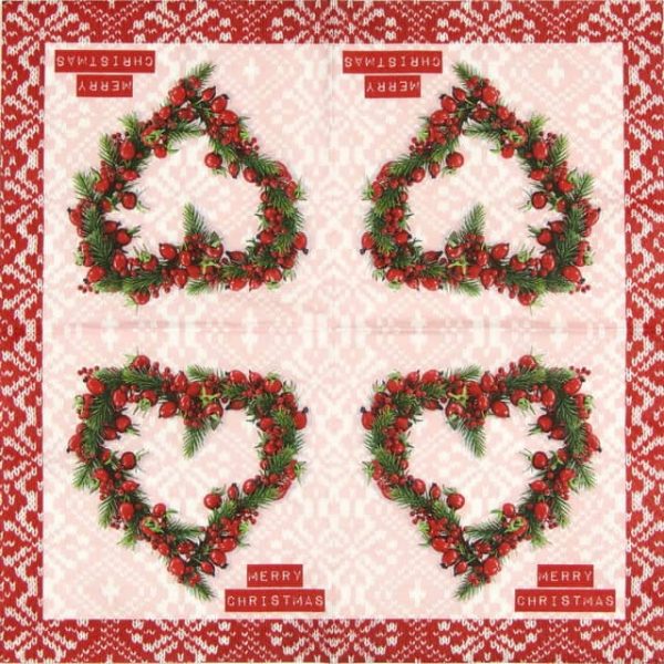 Paper Napkin - Rosehip heart