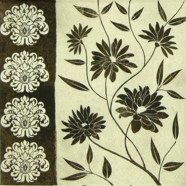 Lunch Napkins (20) - Flowery Decor Brown