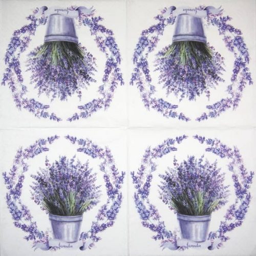 Paper Napkin Lavender Wreath