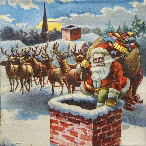 Lunch Napkins (20) - Santa & Chimney