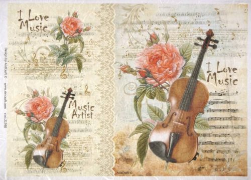 Rice Paper - Roses and Violin