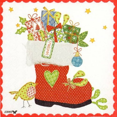 Paper Napkin - Christmas Boots