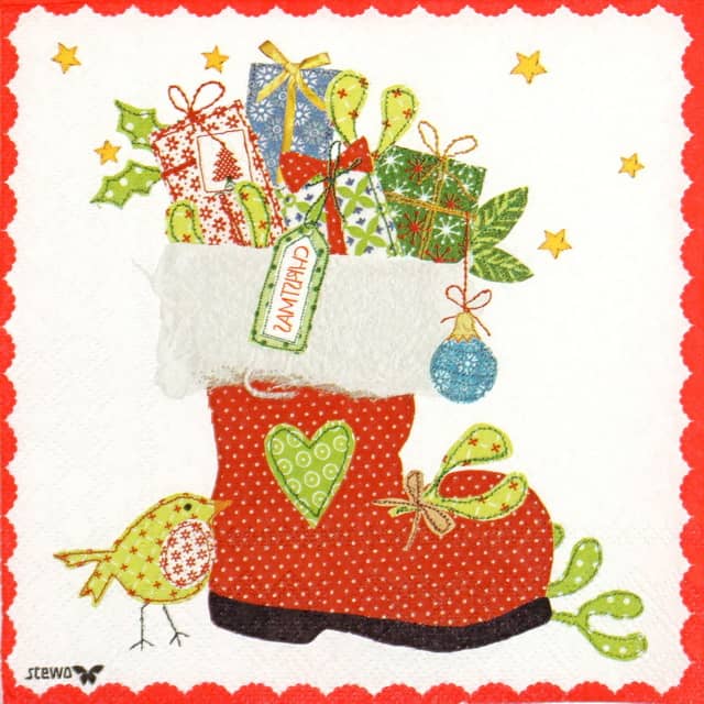 Paper Napkin - Christmas Boots