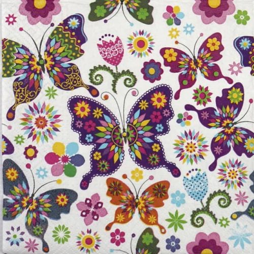 Paper Napkin - Colourful Butterflies