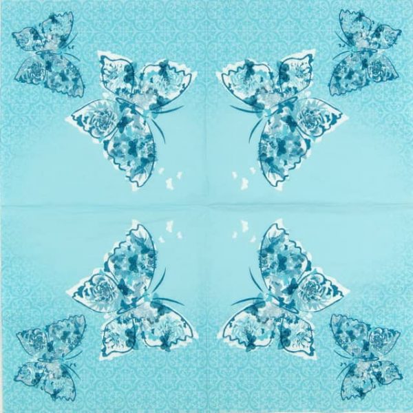 Lunch Napkins (20) - Papillons de Reve aqua