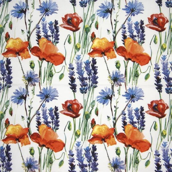 Single Decoupage Napkin - Wild Summer Flowers - Image 2