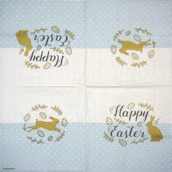 Paper Napkin - Embroidery Easter blue