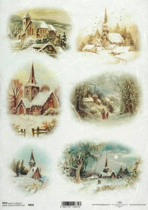 Rice Paper - Winter Landscape Cottage