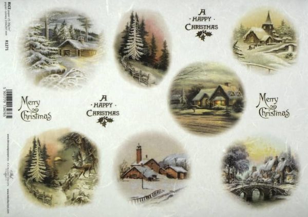 Rice Paper - Merry Christmas Winter Village - R1271_ITD