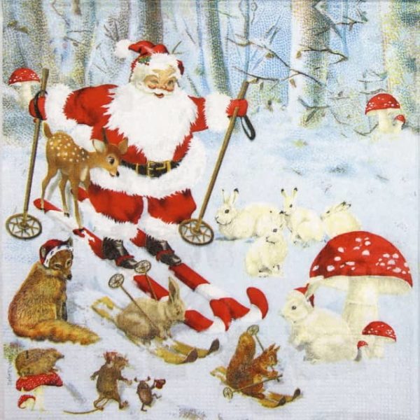 Lunch Napkins (20) - Skiing Santa & Friends