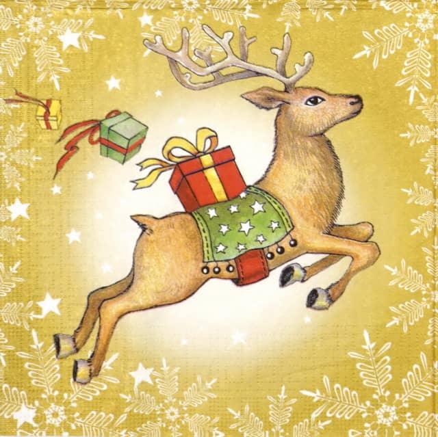 Paper Napkin - Flying Deer Gold