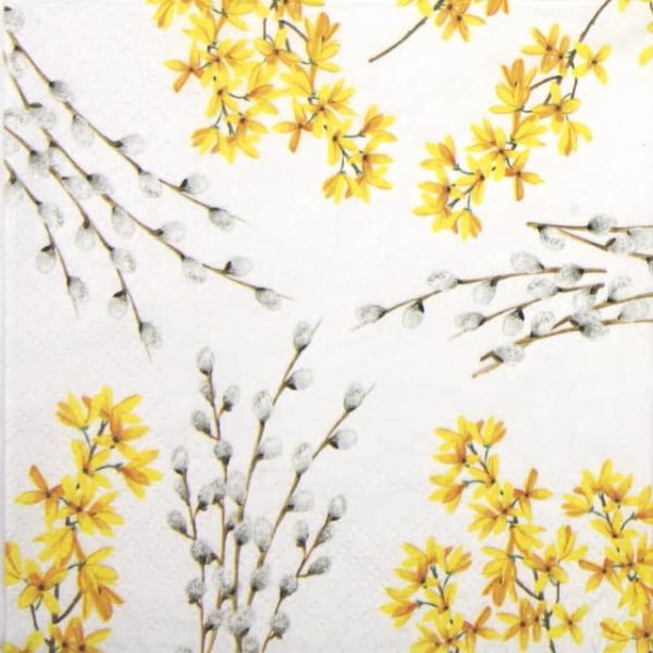 Lunch Napkins (20) - Catkins and Forsythia