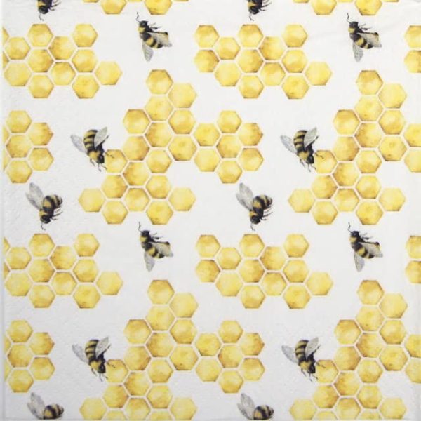 Single Decoupage Napkin - Honey Bees