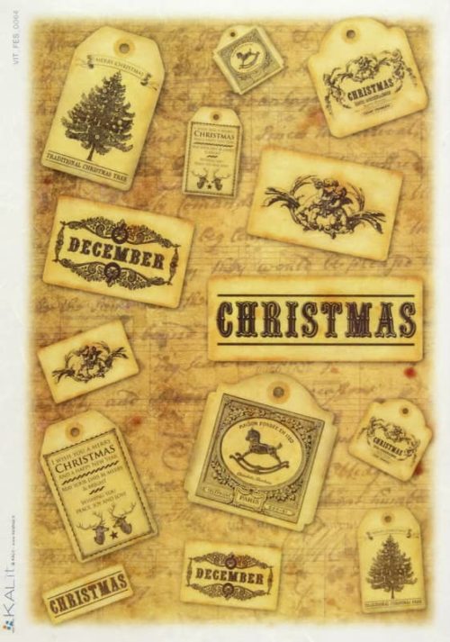 Rice Paper - Old Christmas Labels (22 x 32cm)