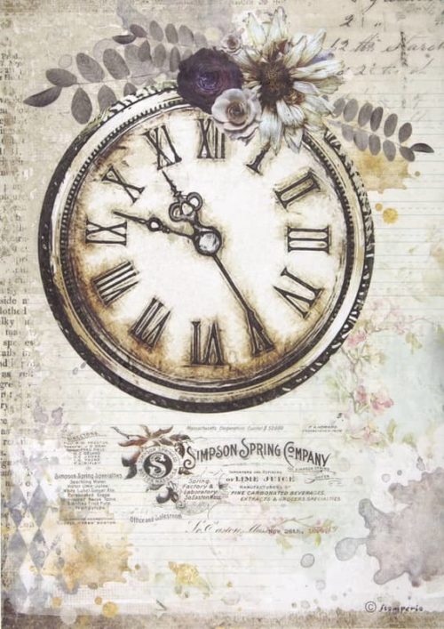 Rice Paper - Romantic Journal clock - DFSA4555 - Stamperia