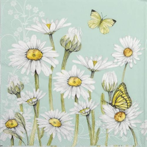 Paper Napkin - Daisy green