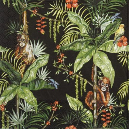 Cocktail Napkin - Orangutan black