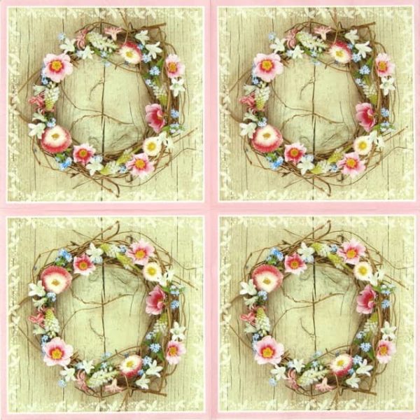 Paper Napkin - Spring Wreath