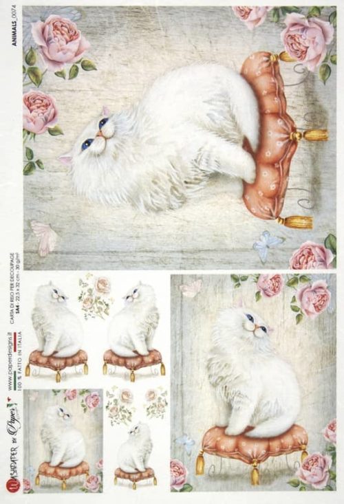 Rice Paper - White Cats - 0074
