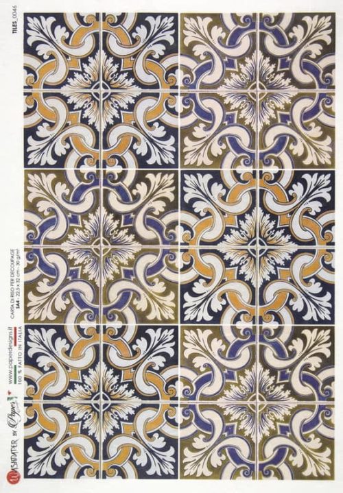 Rice Paper - Orange Moroccan Tiles
