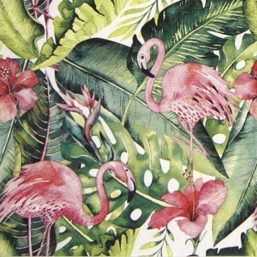 Paper Napkin - Flamingo and hibiscus