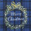 Cocktail Napkins (20) - Christmas Plaid Blue