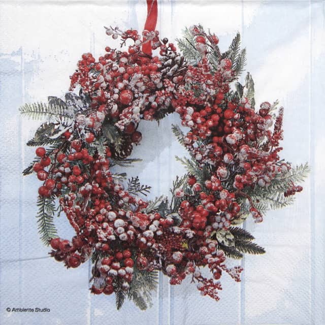 Cocktail Napkins (20) - Frozen Wreath