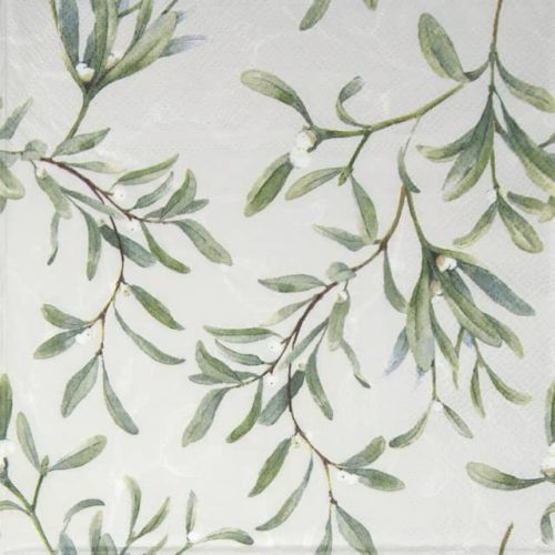 Paper Napkin - Mistletoe All Over Grey