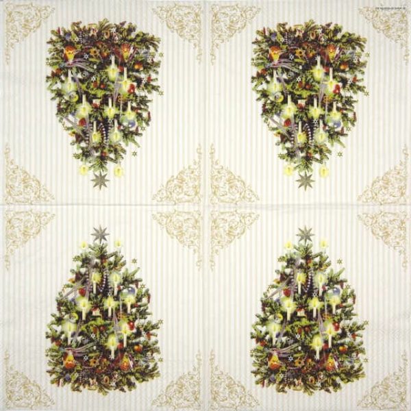 Cocktail Napkins (20) - X-Mas Tree Cream