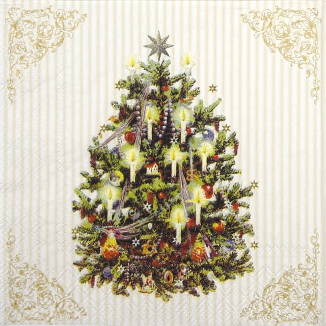 Cocktail Napkins (20) - X-Mas Tree Cream