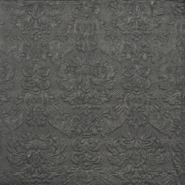 Lunch Napkins (15) - Embossed Elegance Dark Grey