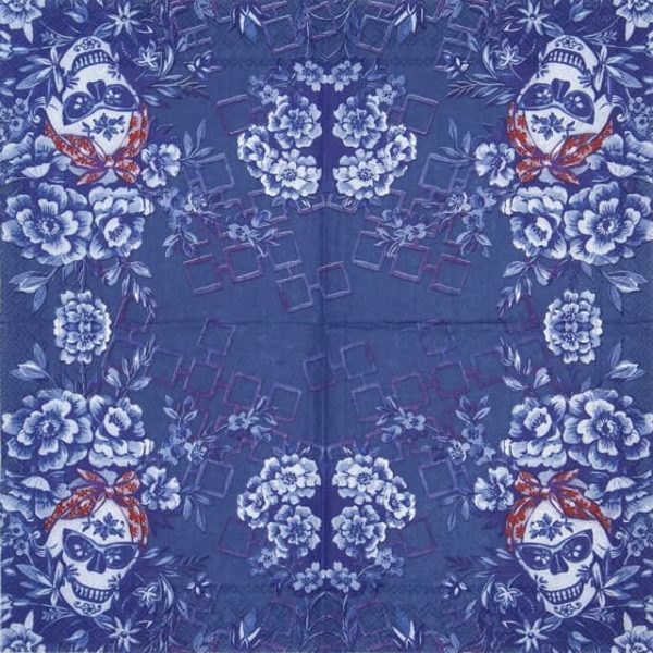 Cocktail Napkin - Catrina blue