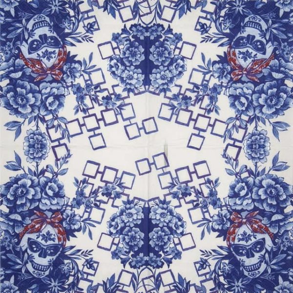 Cocktail Napkin - Catrina cream blue