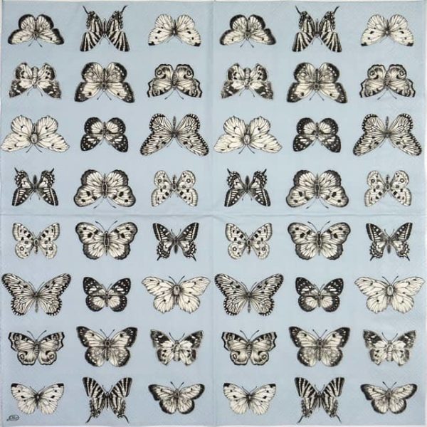 Paper Napkin - Butterflies light blue