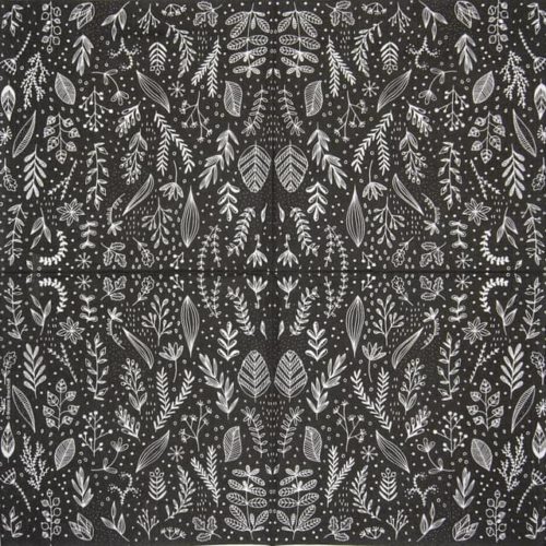 Paper Napkin - Marina Brackhoff: Pure Flower black_PPD_1334091